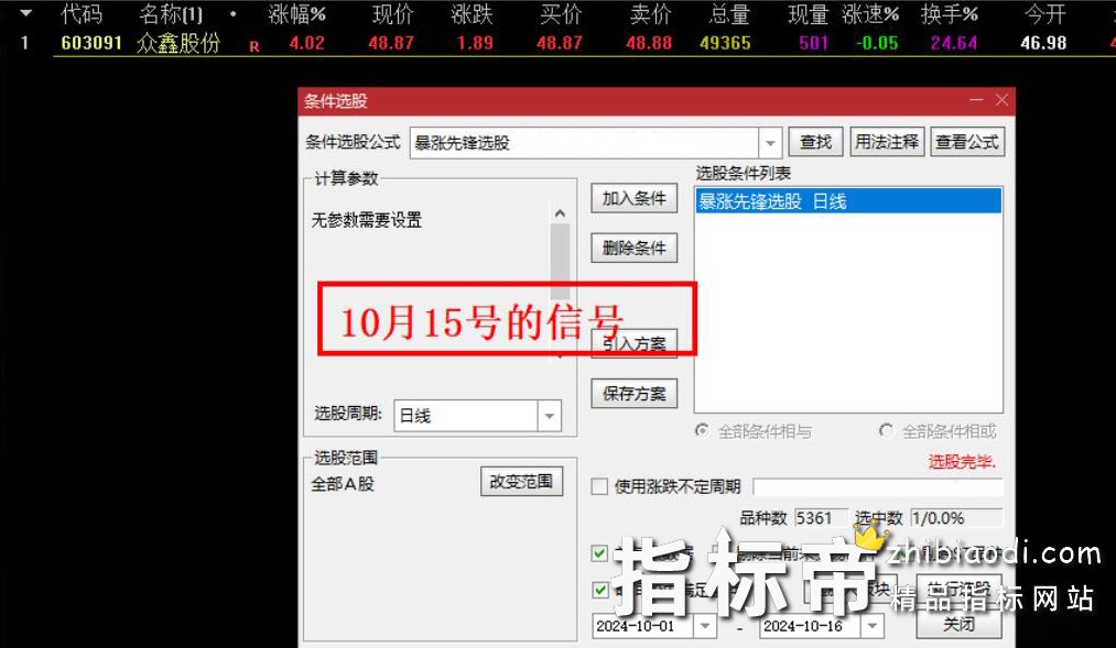 暴涨先锋指标