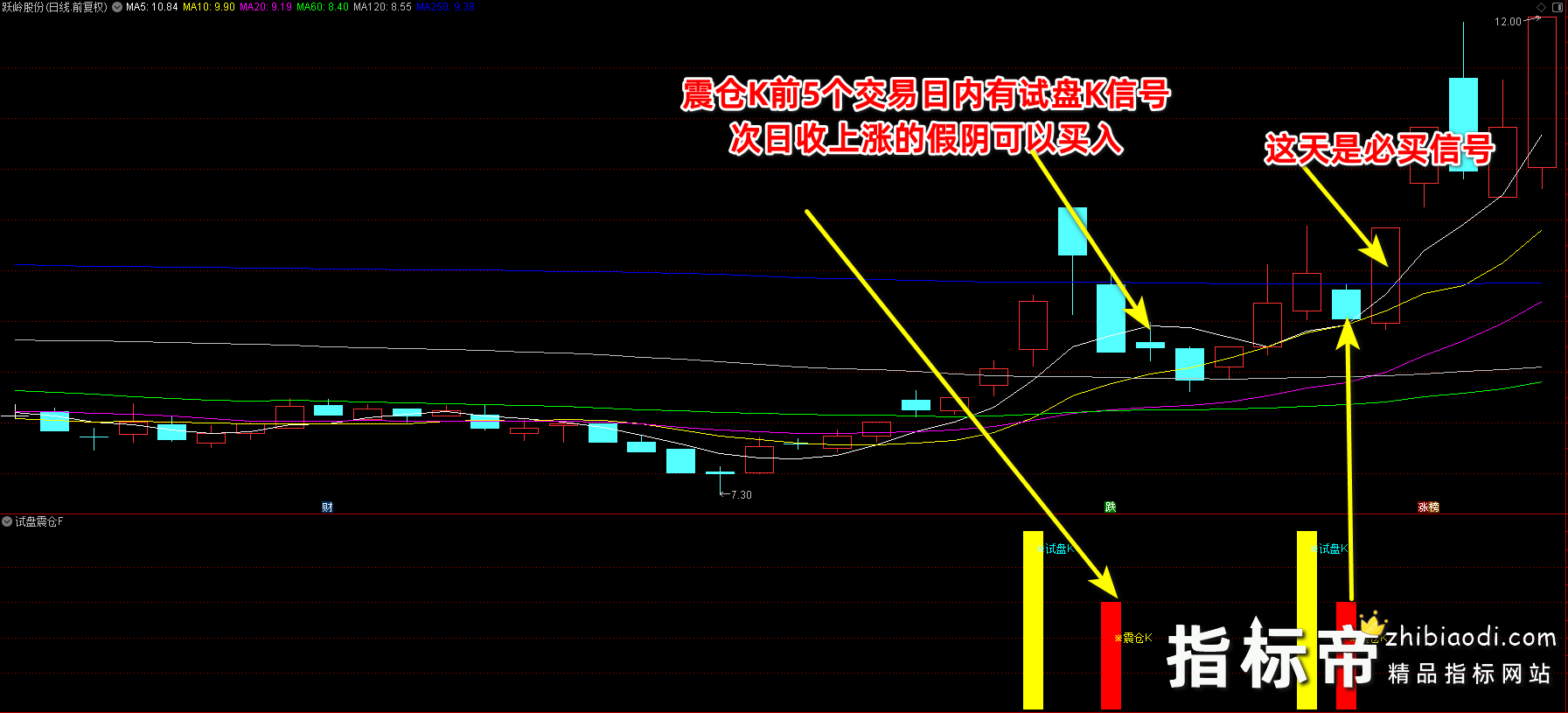 试盘震仓K指标