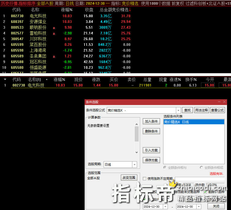 竞价精选指标