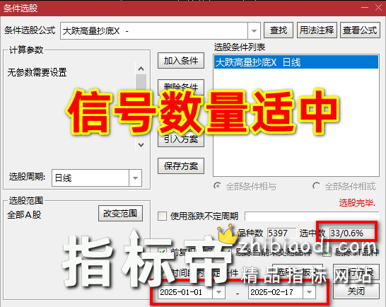 大跌高量抄底指标