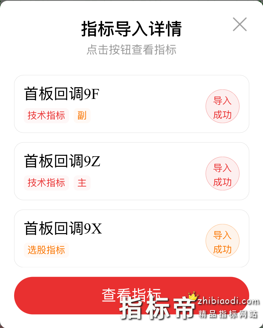 首板回调9指标