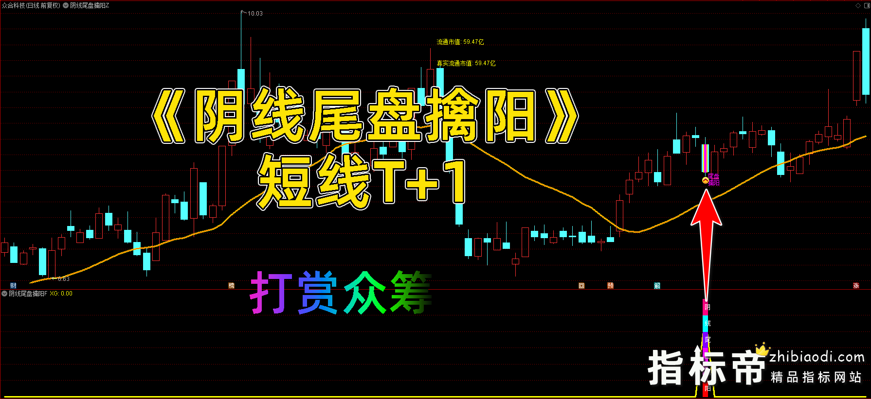 阴线尾盘擒阳指标