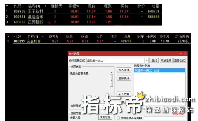 高胜率一进二指标